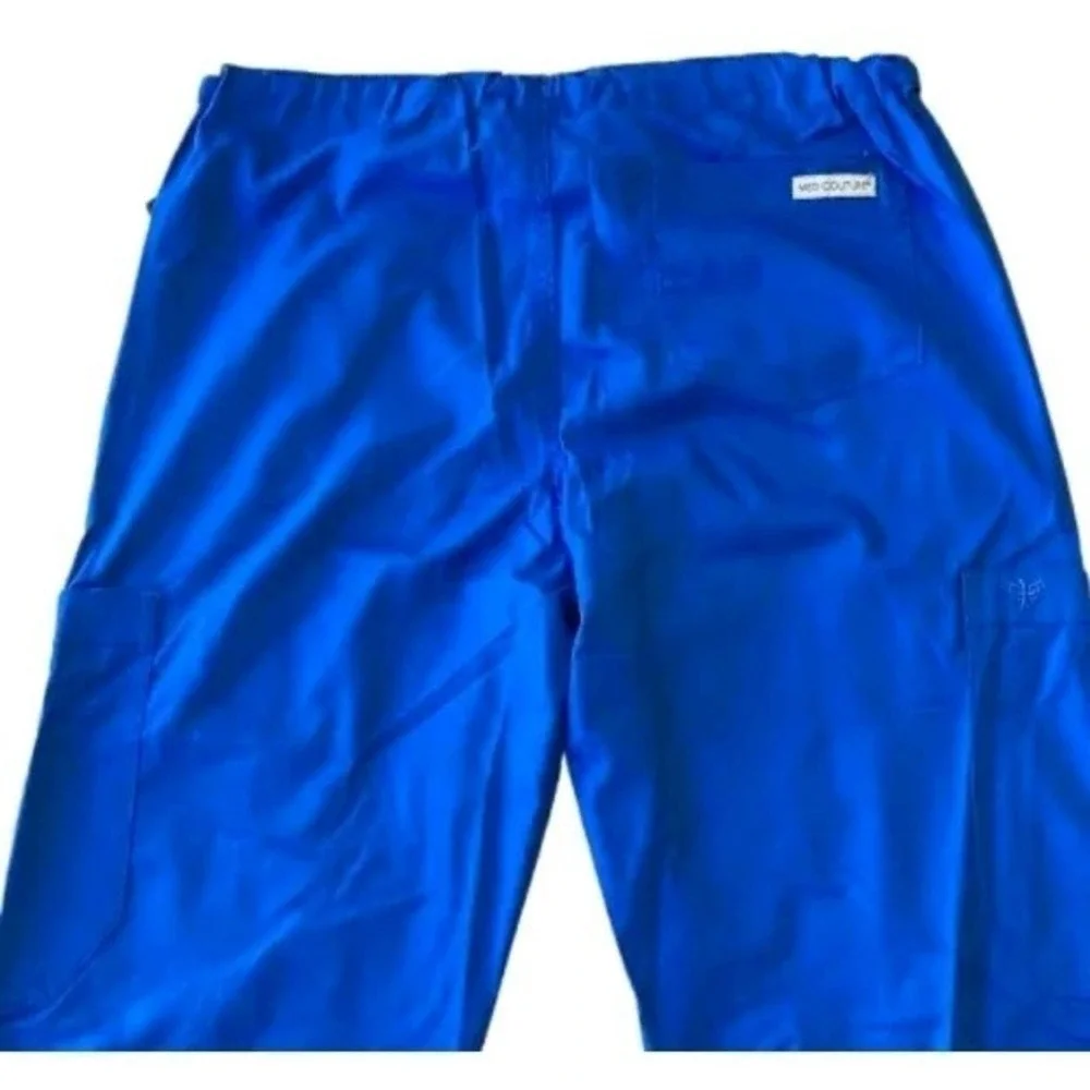 Med Couture Signature Layla Cargo Scrub Pants Women's XS Royal Blue 8741 NWT